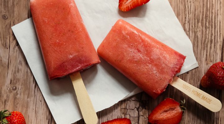 Lody truskawkowo-pomarańczowe z kropelką Malibu