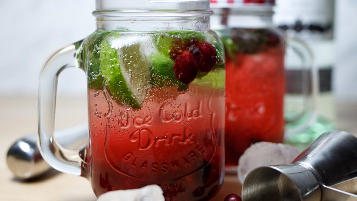 Mojito z redukcją że świeżej żurawiny wielkoowocowej